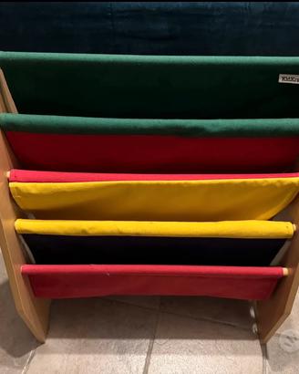 Libreria kidkraft in legno e tessuto