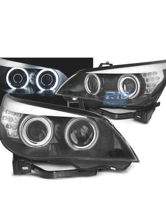 FARI BMW E60 03-07 ANGEL EYES CCFL FONDO NERO