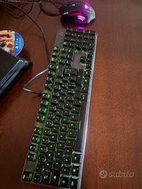Tastiera e mouse professionali a led multicolor