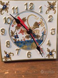 orologio in ceramica dipinto a mano 