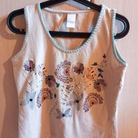 Canotta Mariella Rosati vintage beige donna