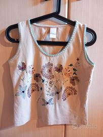 Canotta Mariella Rosati vintage beige donna