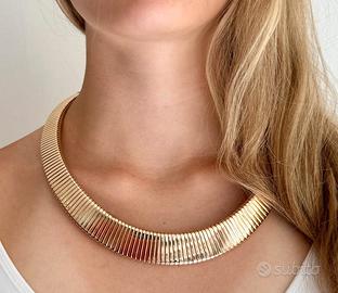 Collana girocollo donna colore oro stile Cleopatra