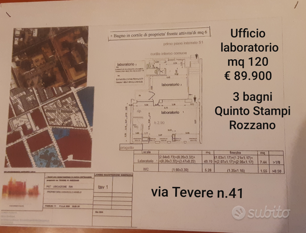 Ufficio laboratorio Quinto Stampi mq 120 - 89.900