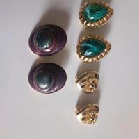 3 paia di orecchini vintage con clips