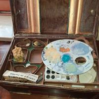 bauletto da pittore con tre scomparti