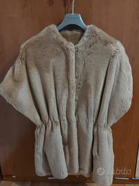 Eco pelliccia beige/ rosa antico