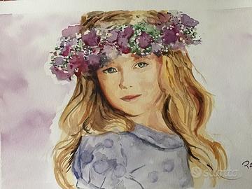 Bambina con coroncina di fiori