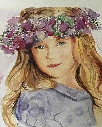 Bambina con coroncina di fiori