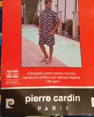 completo uomo camicia più bermuda L Pierre cardin