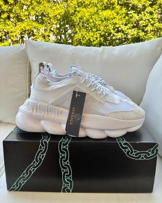 Scarpe Versace Chain Reaction bianche 45
