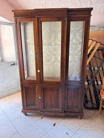 ✨Vetrina Cristalliera legno noce nazionale mobile