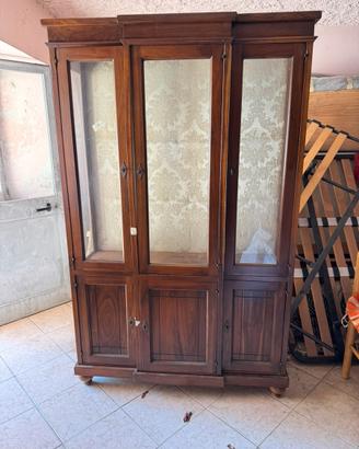 ✨Vetrina Cristalliera legno noce nazionale mobile