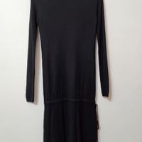 Abito longuette nero maniche lunghe