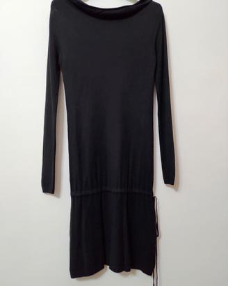 Abito longuette nero maniche lunghe