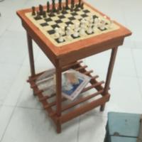 Tavolino scacchiera in legno 