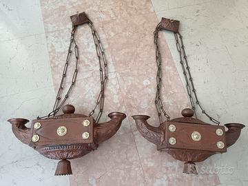 Coppia  lampade neoclassiche venete a navicella