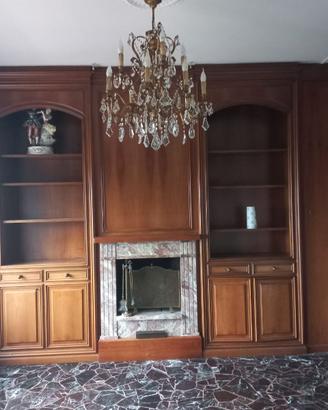 libreria in noce massello