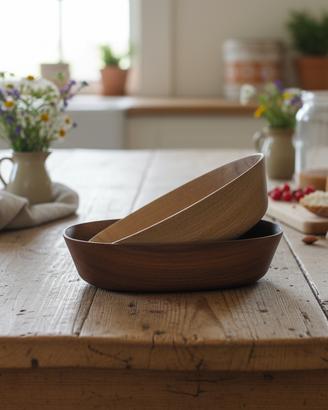 Ciotole per alimenti in legno massello