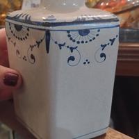 coppia barattolo bottiglia vaso ceramica blu