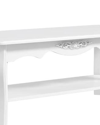 Tavolino stile country shabby chic bianco