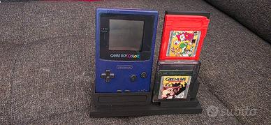 nintendo game boy color viola con game flash gb e