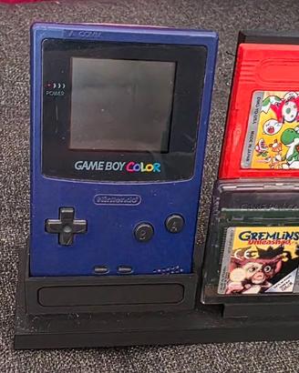 nintendo game boy color viola con game flash gb e