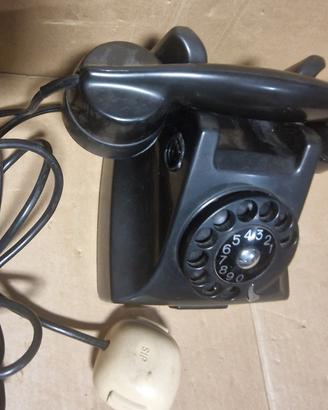 Telefono  a disco nero in Bachelite Fatme  