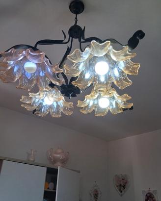 lampadario di 4 bocce vetro murano 
