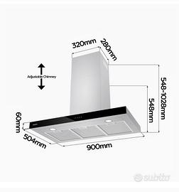 cappa cucina CIARRA 90 cm