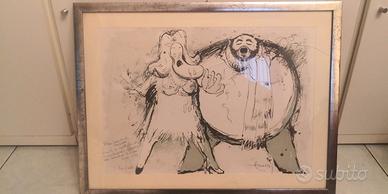 Eugenio Amadori dipinto Pavarotti cornice