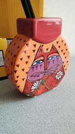 Laurel Burch (Egan) Vaso Centrotavola Gatto 