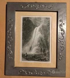 Tre incisioni anno 1840 in cornici di peltro
