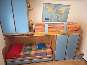 Cameretta a soppalco Marzorati in legno – doppio l