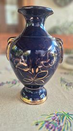 Vaso Vintage Blu Cobalto e Oro Zecchino – Dipinto