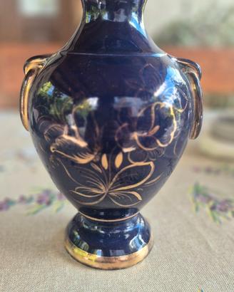Vaso Vintage Blu Cobalto e Oro Zecchino – Dipinto