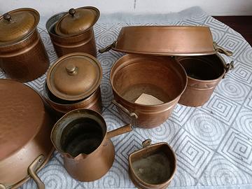 Set pentole varie in Rame anni 20'