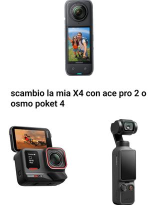 insta360 x4 per insta360 ace pro 2 o poket 4