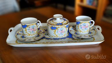 Set tete a tete Limoges – Porcellana blu e oro