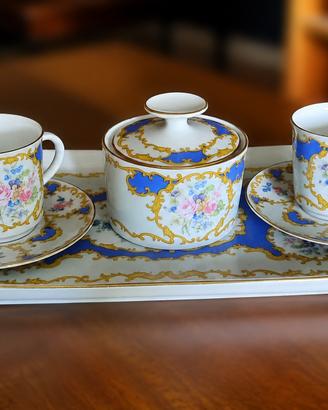 Set tete a tete Limoges – Porcellana blu e oro