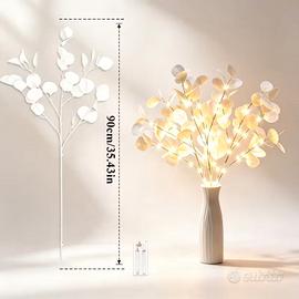 Lampada LED a Rami con Petali Bianchi