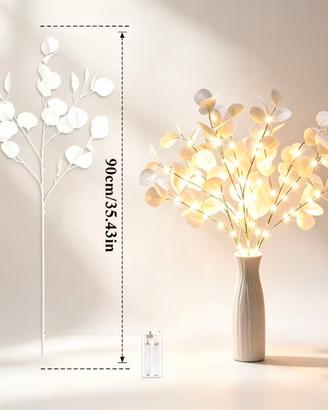Lampada LED a Rami con Petali Bianchi