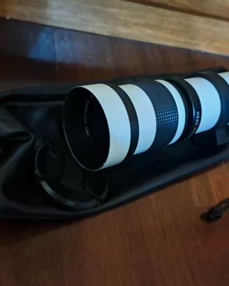 teleobiettivo con attacco per nikon e canon