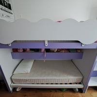 letto a castello, cassetti e passatoio posterio