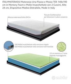 Materasso Memory Foam + Rete ortopedica 140x190