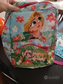 Zaino scuola bimba Rapunzel double face