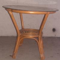 Tavolo rotondo in vimini e bamboo 