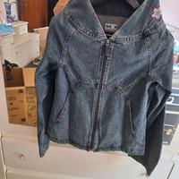 giubbotto jeans Fornarina vintage con ricamo tg S