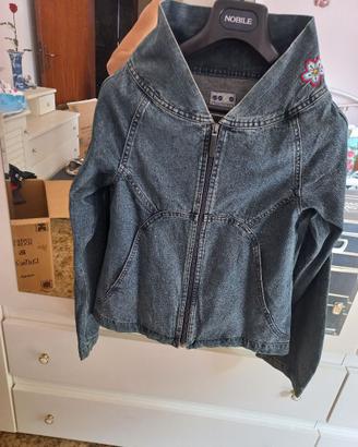 giubbotto jeans Fornarina vintage con ricamo tg S