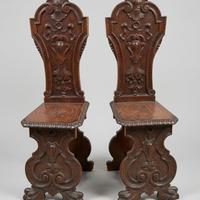 coppia sedie stile rinascimento 